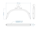 Preview: bag frame, 12,50cm, for sewing, rosegold