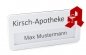 Preview: Branchenschild Apotheke, Kunststoff weiss, Konturschnitt, Größe 73x35mm, Magnetverschluss