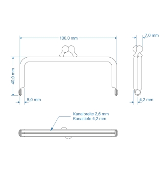 Börsenbügel 10cm mit Kugelverschluß silberfarbig