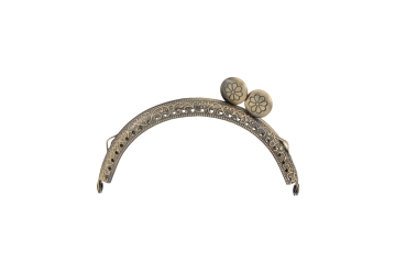 bag frame, 10,50cm, for sewing, brass antique finish