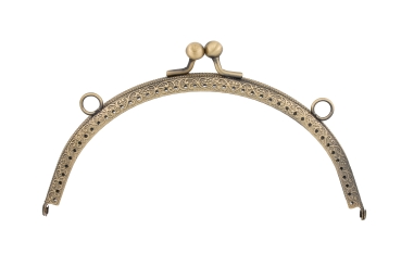 Taschenbügel 8cm zum einnähen, mit 2 Ringen, antique Messing