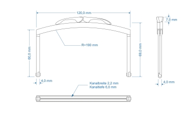 Börsenbügel 12cm mit Designverschluß goldfarbig