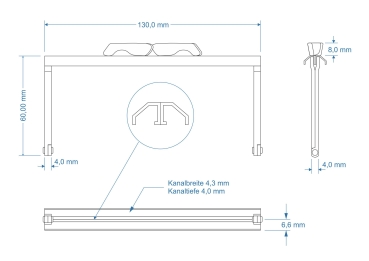 Börsenbügel 13cm mit Designverschluß silberfarbig