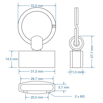 Schlüsselanhänger lackiert mit flachem Ring