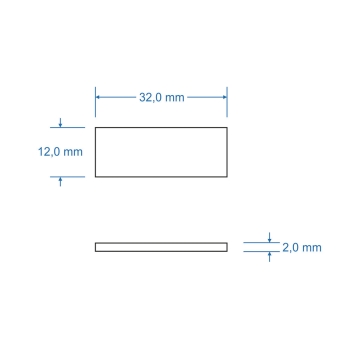 Magnet 32x12mm silber