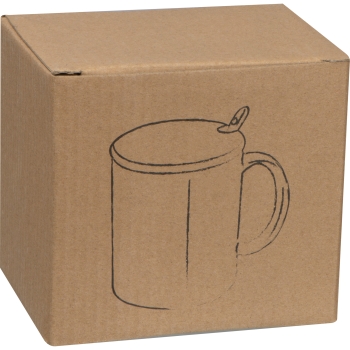 Keramiktasse mit Löffel schwarz und Deiner Wunschgravur auf dem Bambusdeckel