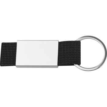Schlüsselanhänger mit schwarzem Stoffband und Deiner Wunschgravur